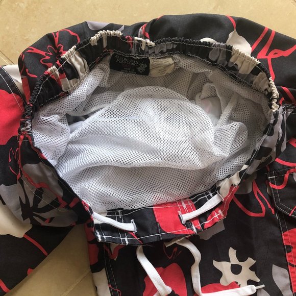 BEVERLY HILLS POLO CLUB Beachy Coastal Hawaiian Floral Swim Trunks Vacation - Picture 11 of 11